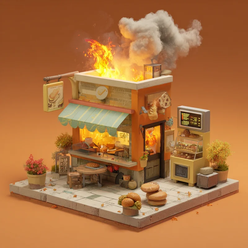 Orange themed bakery